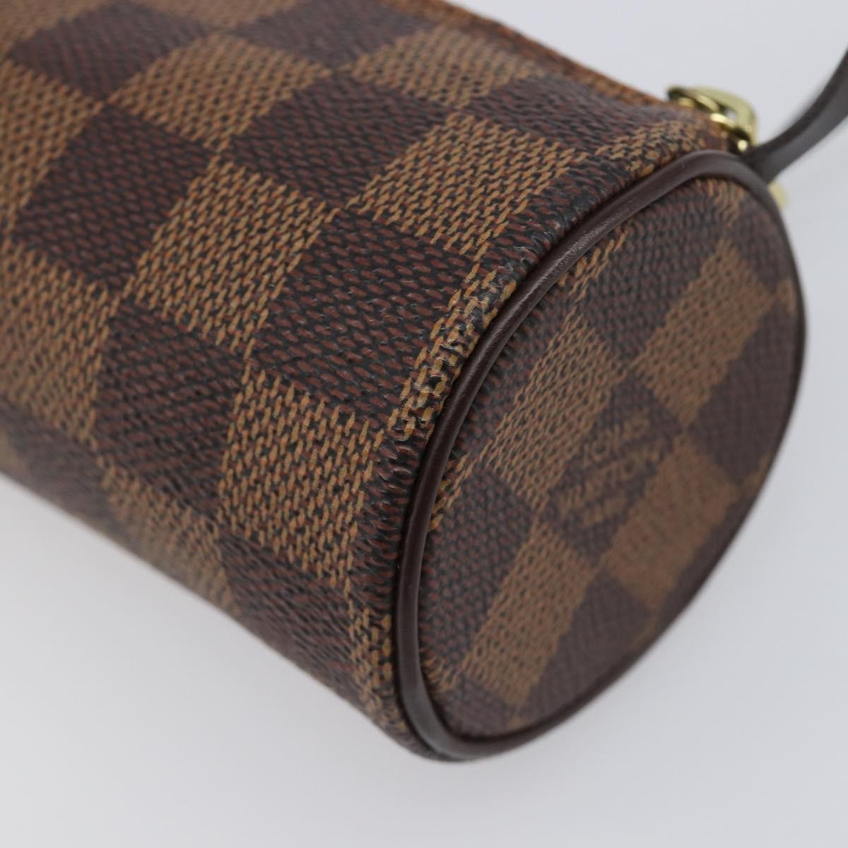 Louis Vuitton Papillon Pochette Damier Ebene, Brown, Canvas, Clutch