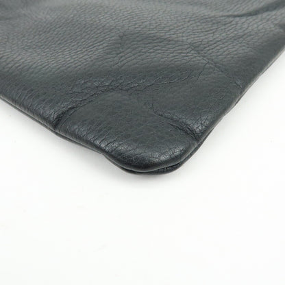 Gucci Bamboo Zip Pouch (Outlet) Leather, Black, Leather, Clutch