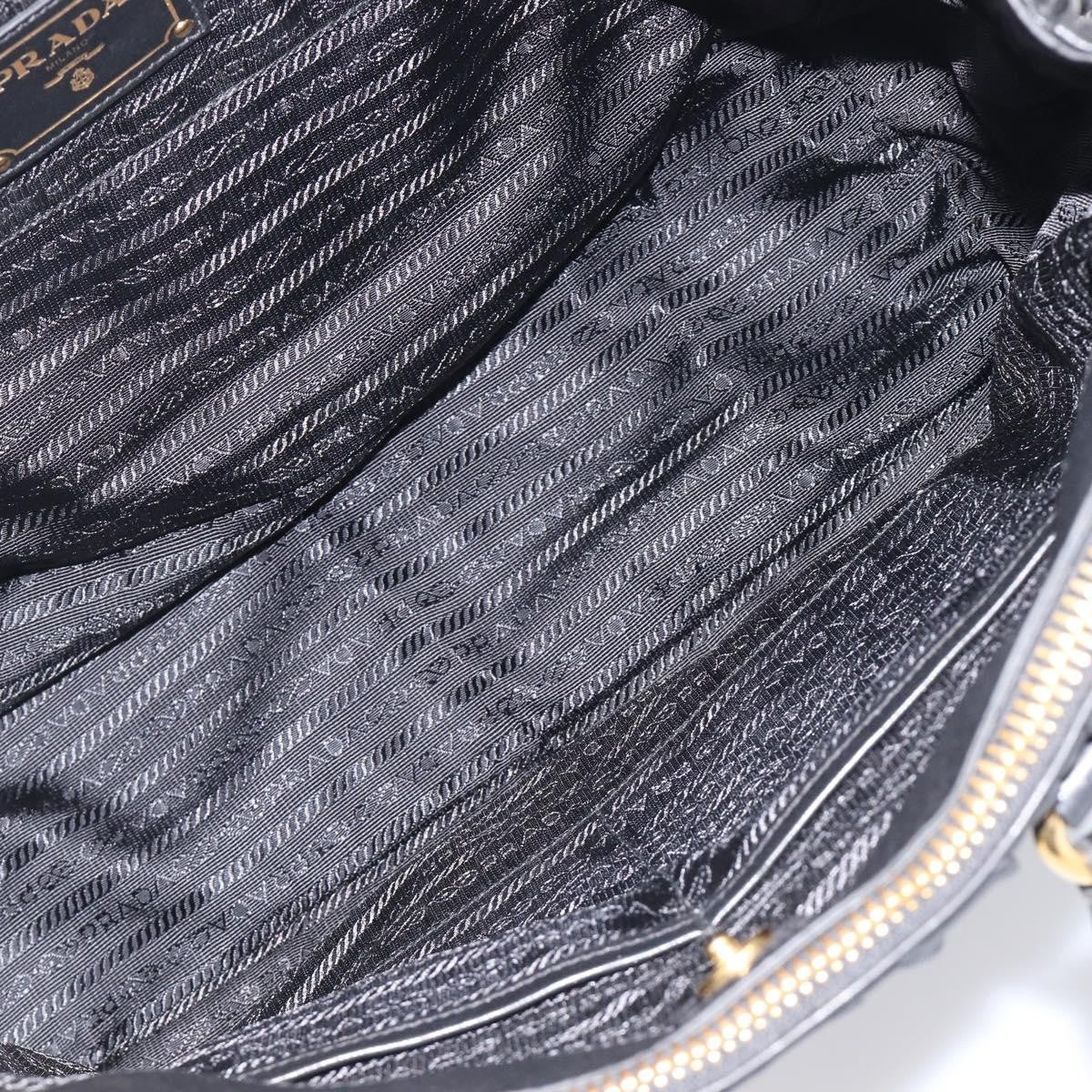 Prada Gaufre Double Zip Convertible Nappa Leather, Black, Leather, Tote Bag