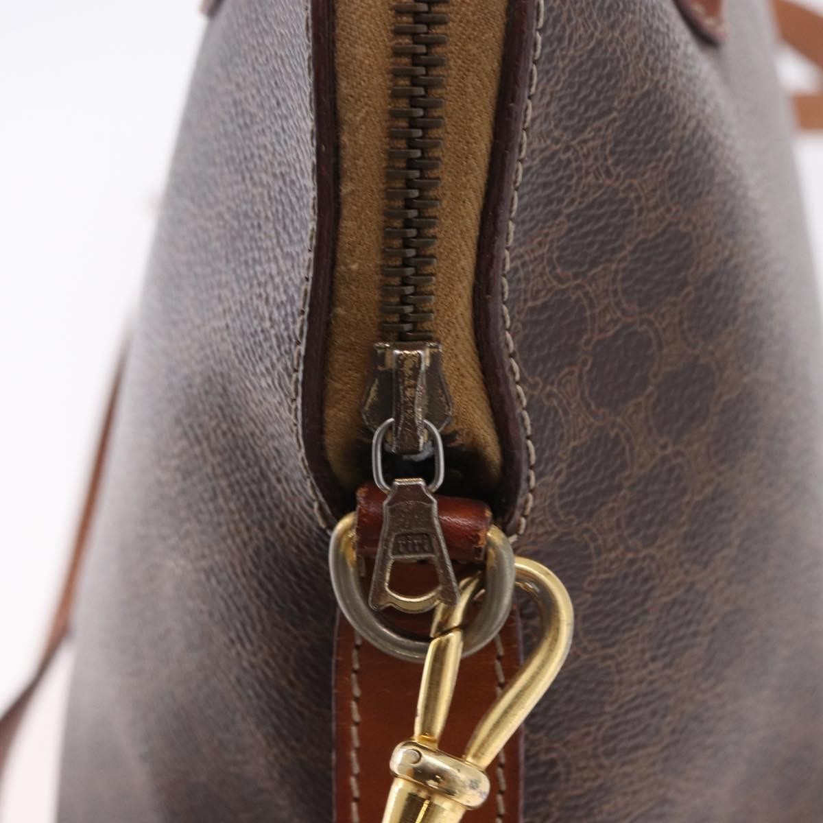 Celine Macadam Leather, Brown, PVC, Handbag