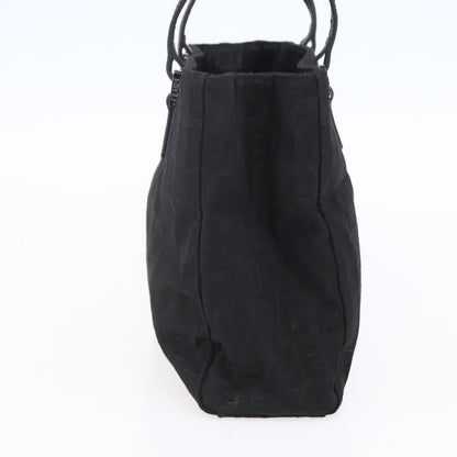 Fendi Vintage Shopping Zucchino Canvas, Black, Canvas, Tote Bag