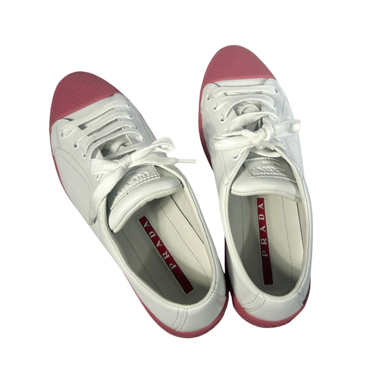 PRADA Cap Toe Leather Sneakers