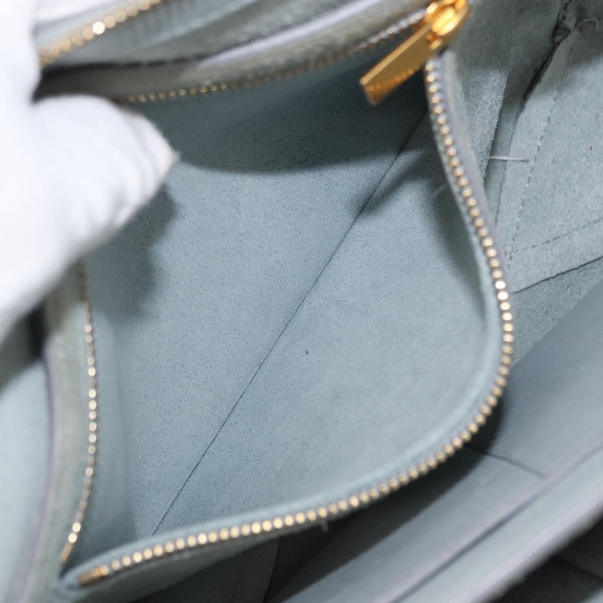 Celine Tri-Fold Clutch on Chain Smooth Leather, Gray, Leather, Clutch