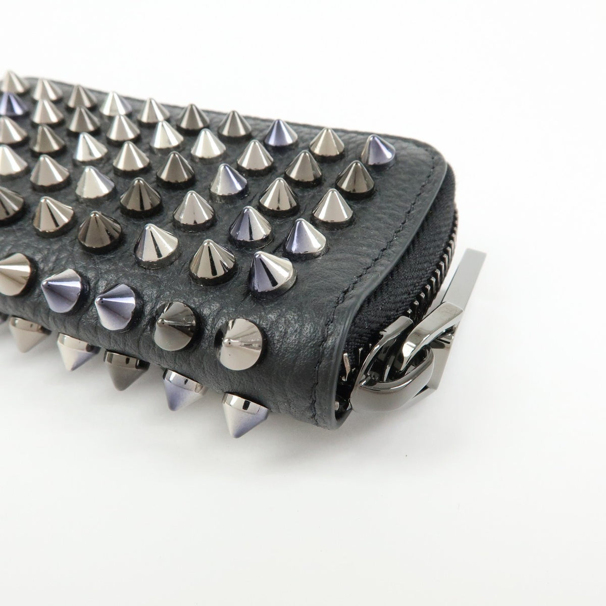 Christian Louboutin Panettone Coin Purse Spiked Leather, Black, Leather, Wallet