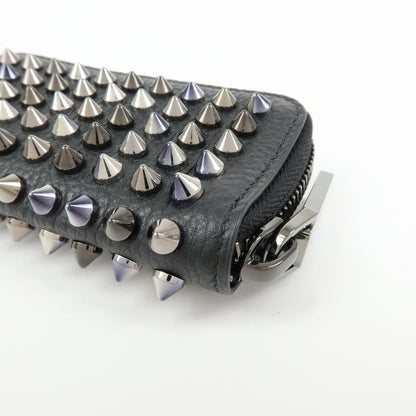 Christian Louboutin Panettone Coin Purse Spiked Leather, Black, Leather, Wallet