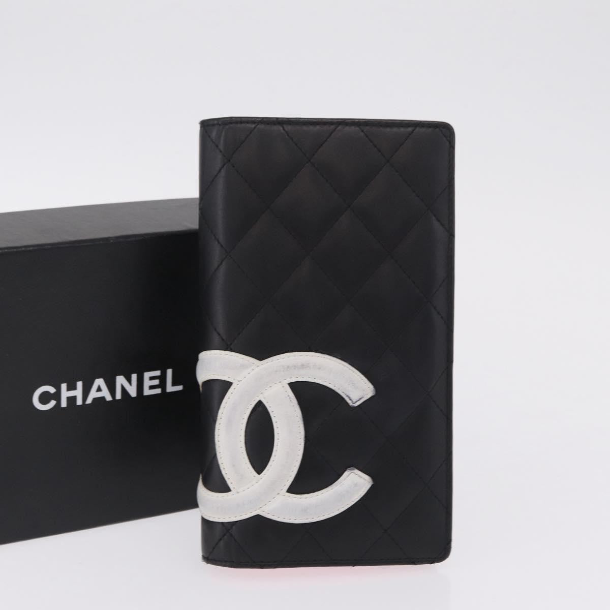 Chanel Cambon Bifold Quilted Calfskin, Black, Leather, Wallet