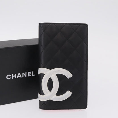 Chanel Cambon Bifold Quilted Calfskin, Black, Leather, Wallet