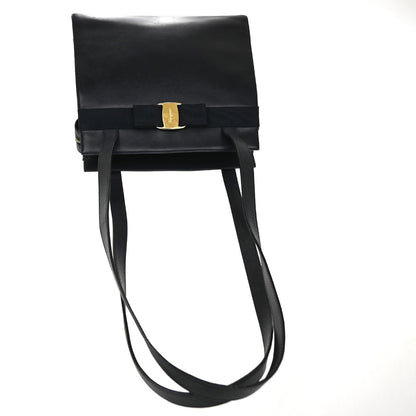 Salvatore Ferragamo Vintage Vara Bow Lizard Embossed Leather, Navy, Leather, Tote Bag