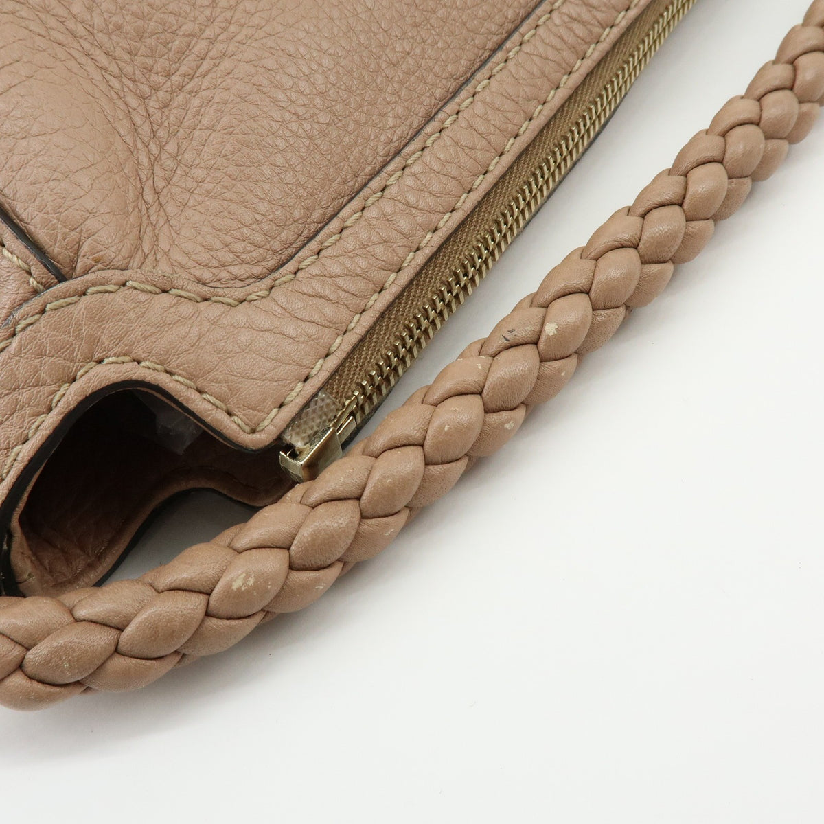 Gucci Bella Zip Leather, Beige, Leather, Tote Bag