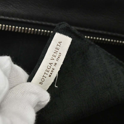 Bottega Veneta Zip Clutch Leather with Intrecciato Snakeskin Detail, Black, Leather, Clutch