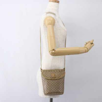 Celine Vintage Macadam Canvas, Beige, Canvas, Shoulder Bag