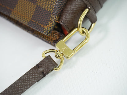 Louis Vuitton Trousse Make Up Damier, Brown, Canvas, Clutch
