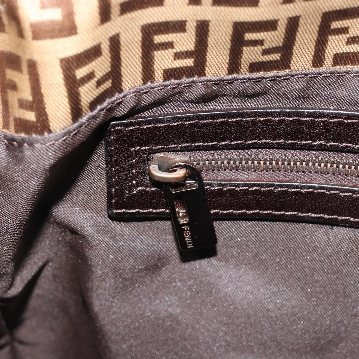 Fendi Mamma Baguette Zucchino canvas, Brown, Canvas, Shoulder Bag