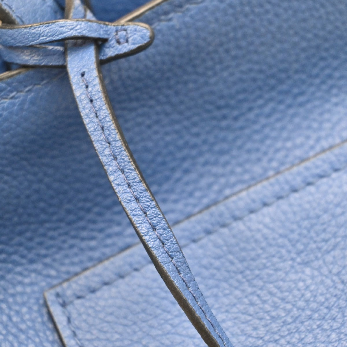 Prada Front Pocket Shopping Vitello Daino, Blue, Leather, Tote Bag