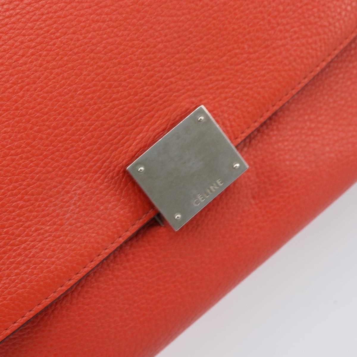 Celine Trapeze Leather with Suede, Orange, Leather, Handbag