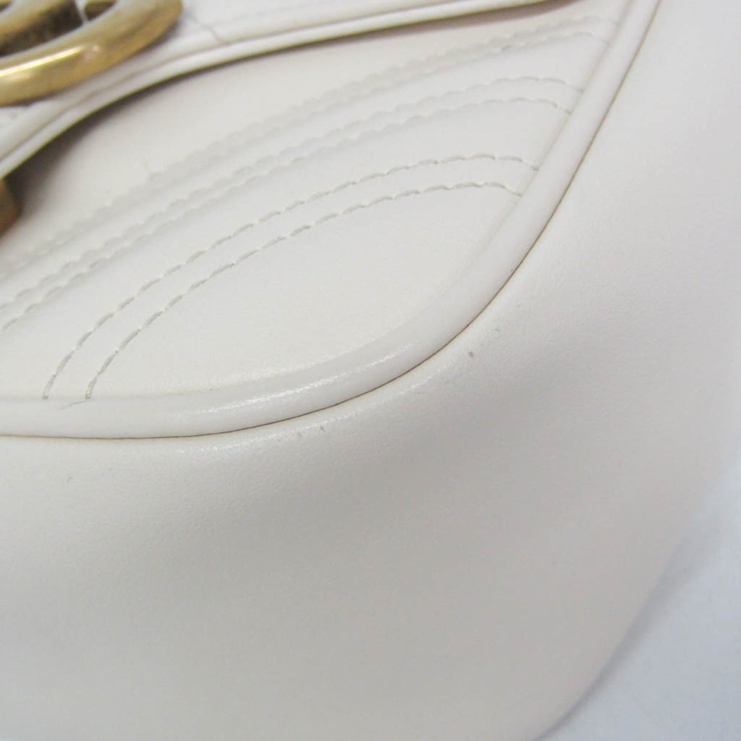Gucci GG Marmont Square Flap Matelasse Leather, White, Leather, Shoulder Bag