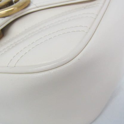 Gucci GG Marmont Square Flap Matelasse Leather, White, Leather, Shoulder Bag