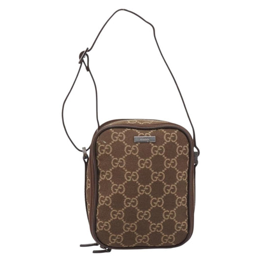 Gucci Crossbody Canvas, Brown, Canvas, Crossbody Bag
