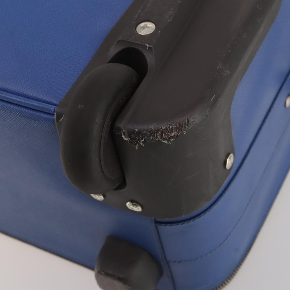 Prada Travel Saffiano Leather, Blue, Leather, Travel Bag
