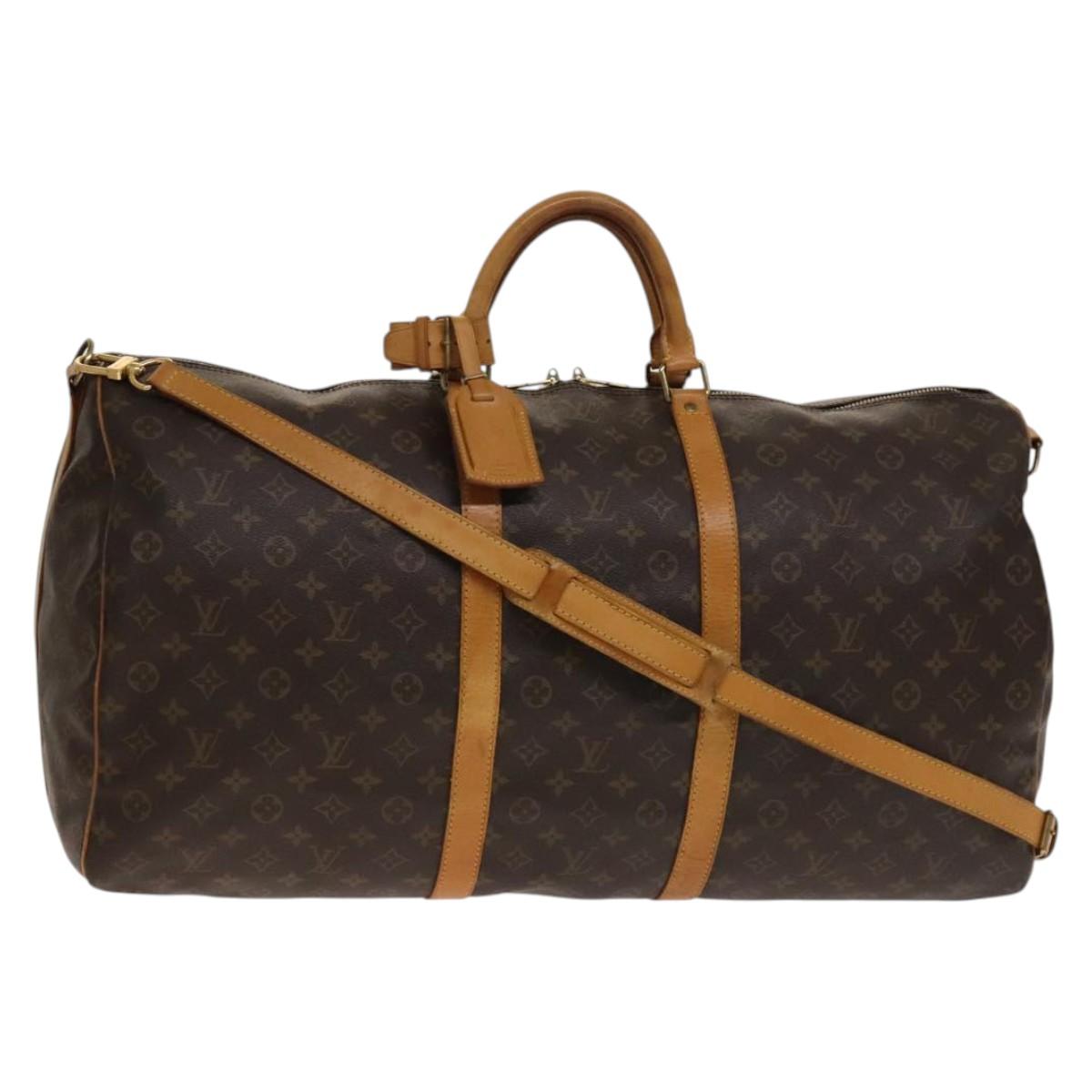 Louis Vuitton Keepall Bag Monogram Canvas, BROWN, CANVAS, Travel bag