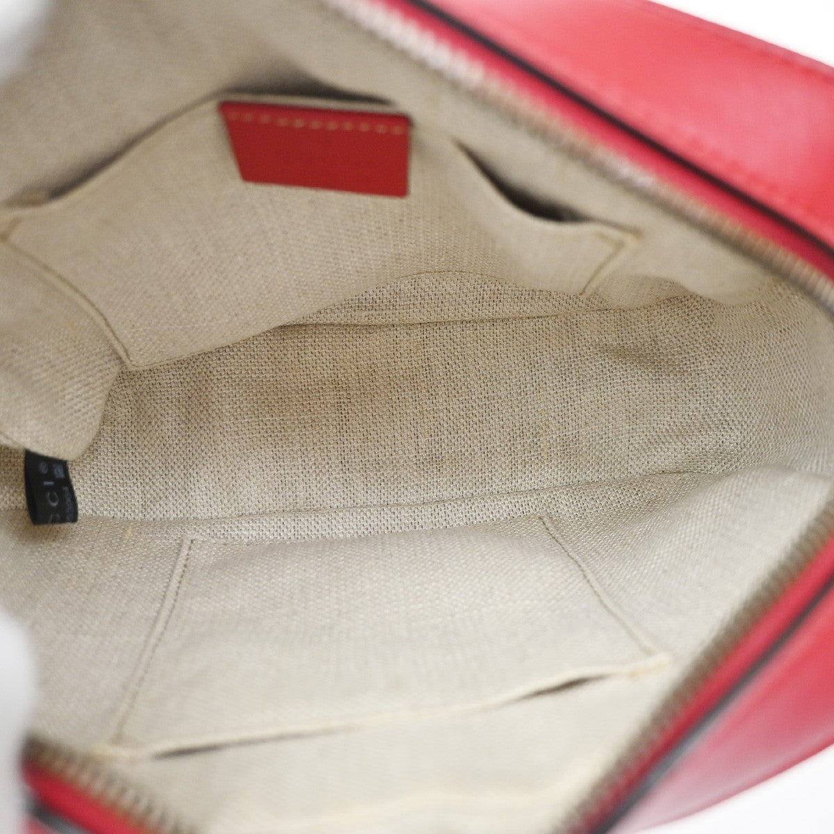 Gucci Bee Web Camera Leather, Red, Leather, Shoulder Bag