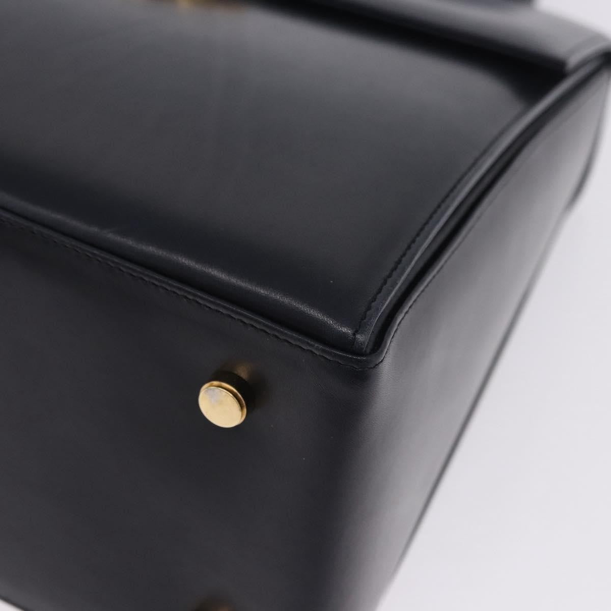 Salvatore Ferragamo Convertible Top Handle Leather, Navy, Leather, Handbag