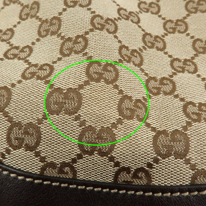 Gucci Bamboo Peggy Hobo GG Canvas, Beige, Canvas, Shoulder Bag