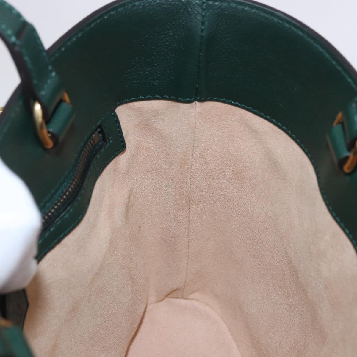 Gucci Diana Bamboo Handle Round Tote Leather, Green, Leather, Tote Bag