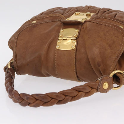 Miu Miu Coffer Convertible Hobo Matelasse Leather, Brown, Leather, Shoulder Bag