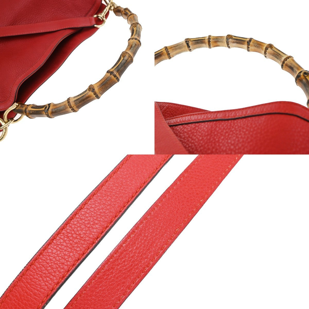 Gucci Diana Bamboo Leather, Red, Leather, Shoulder Bag