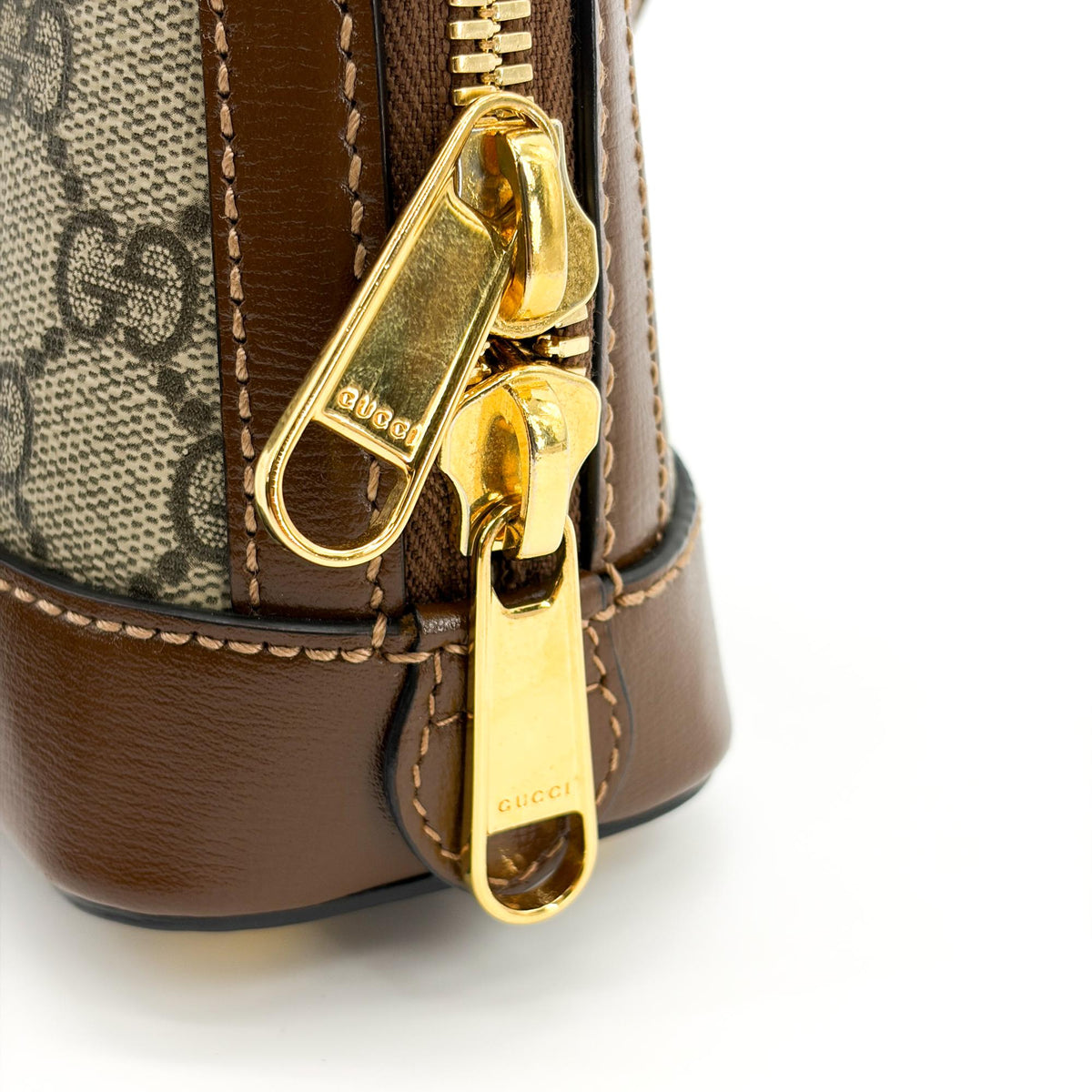 Gucci Horsebit 1955 Top Handle GG Coated Canvas with Leather, Brown, Canvas, Handbag