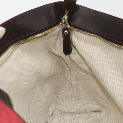 Gucci Original Zip GG Canvas with Leather, Red, Canvas, Tote Bag
