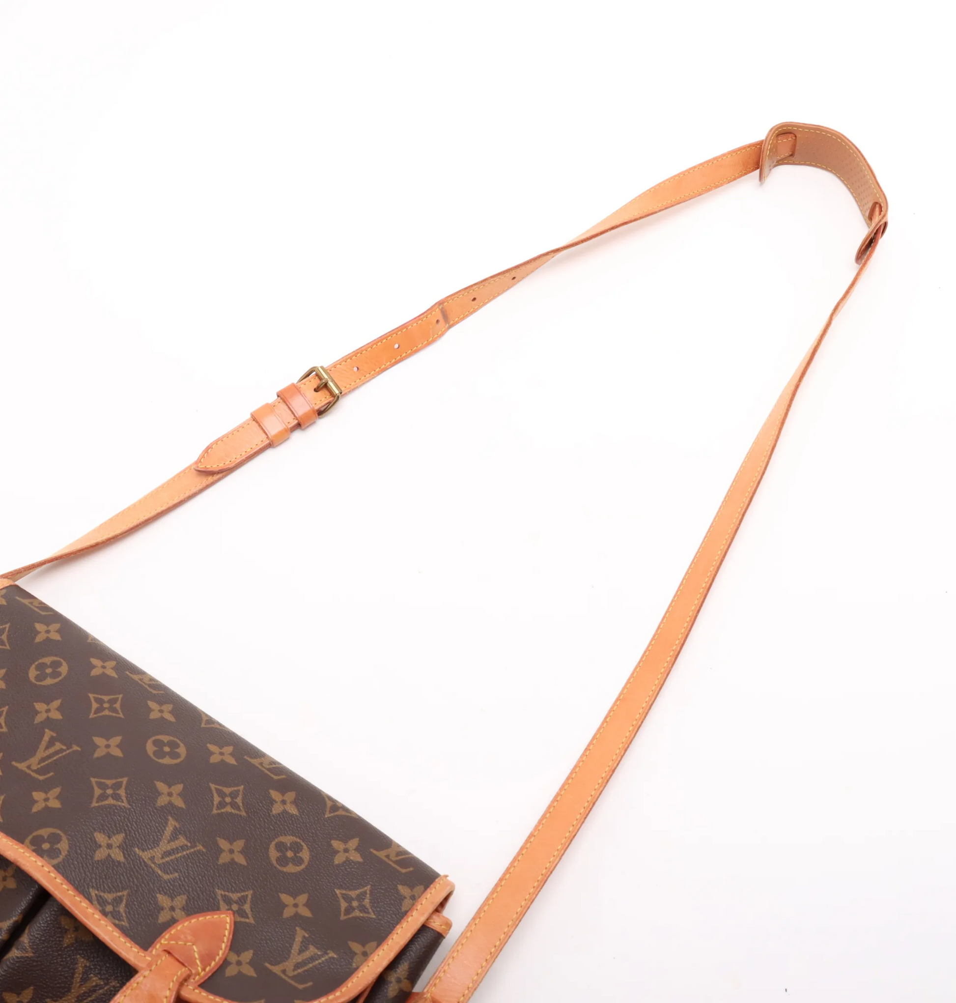 Louis Vuitton Sac Gibeciere Messenger Bag Monogram Canvas, BROWN, CANVAS, Shoulder bag