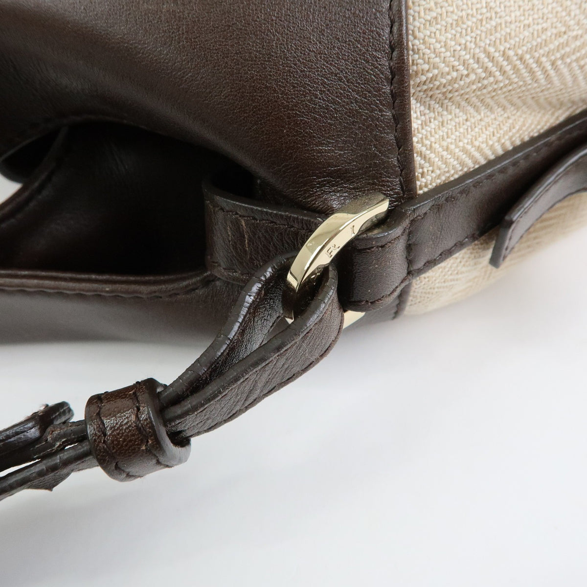 Bvlgari Chandra Hobo Canvas and Leather, Beige, Canvas, Shoulder Bag