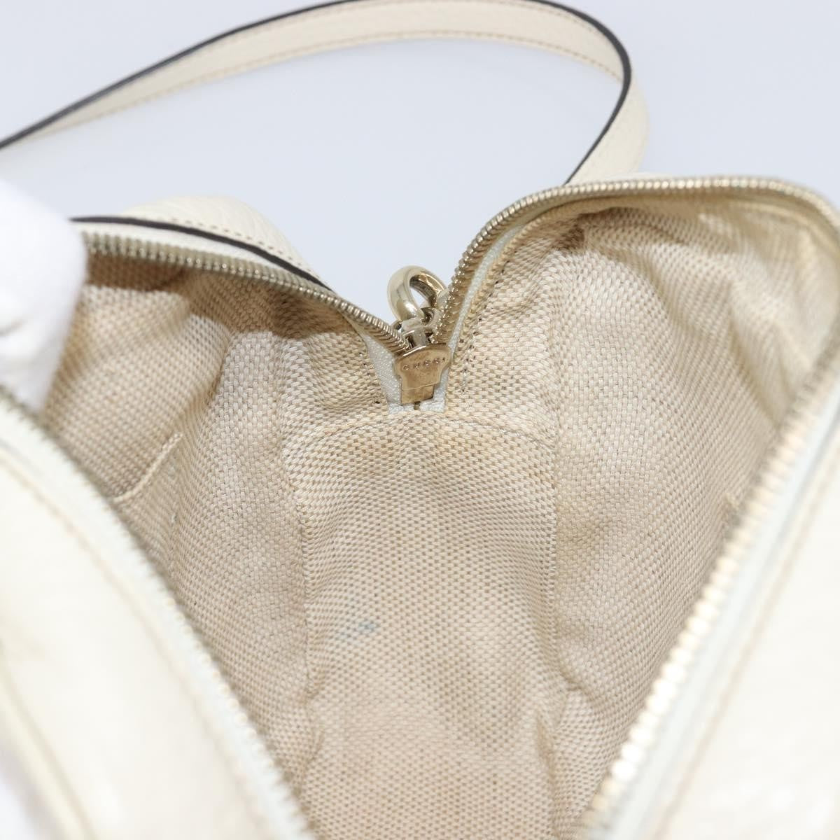 Gucci Soho Disco Leather, White, Leather, Shoulder Bag