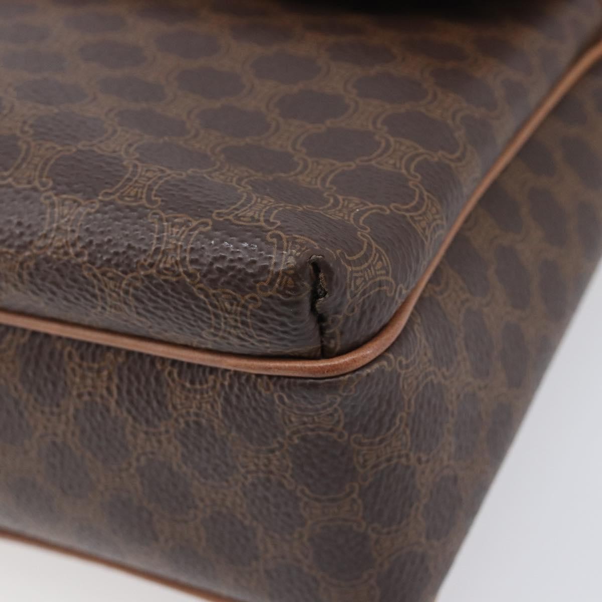 Celine Macadam Shoulder Canvas, Brown, Canvas, Crossbody Bag