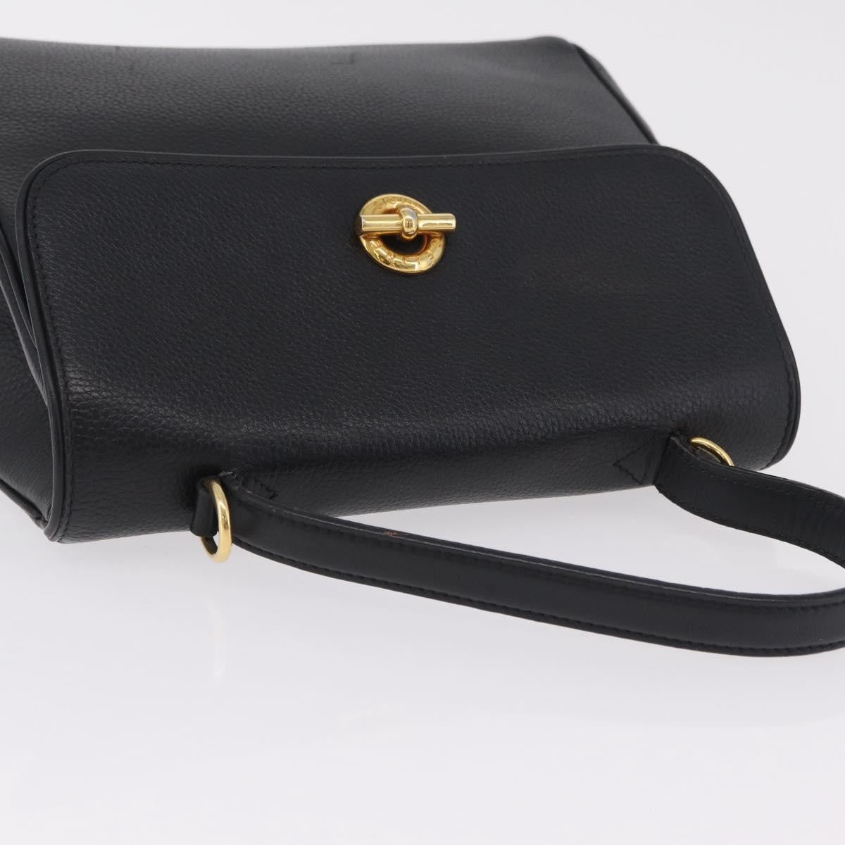 Celine Top Handle Leather, Black, Leather, Handbag