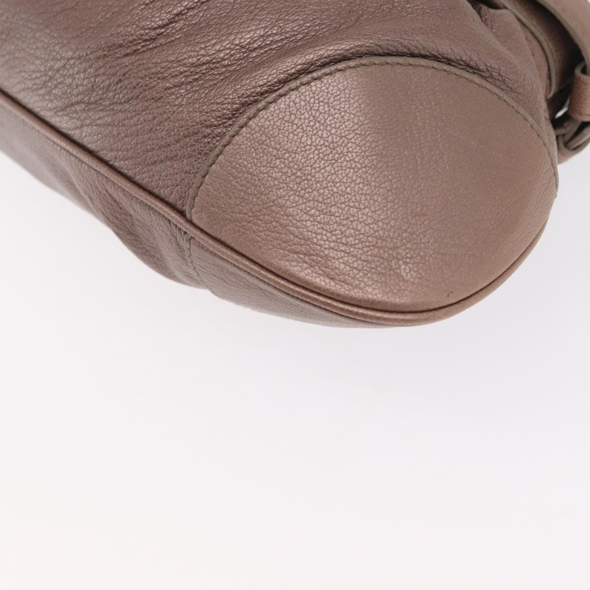 Salvatore Ferragamo Gancini Leather, Beige, Leather, Handbag