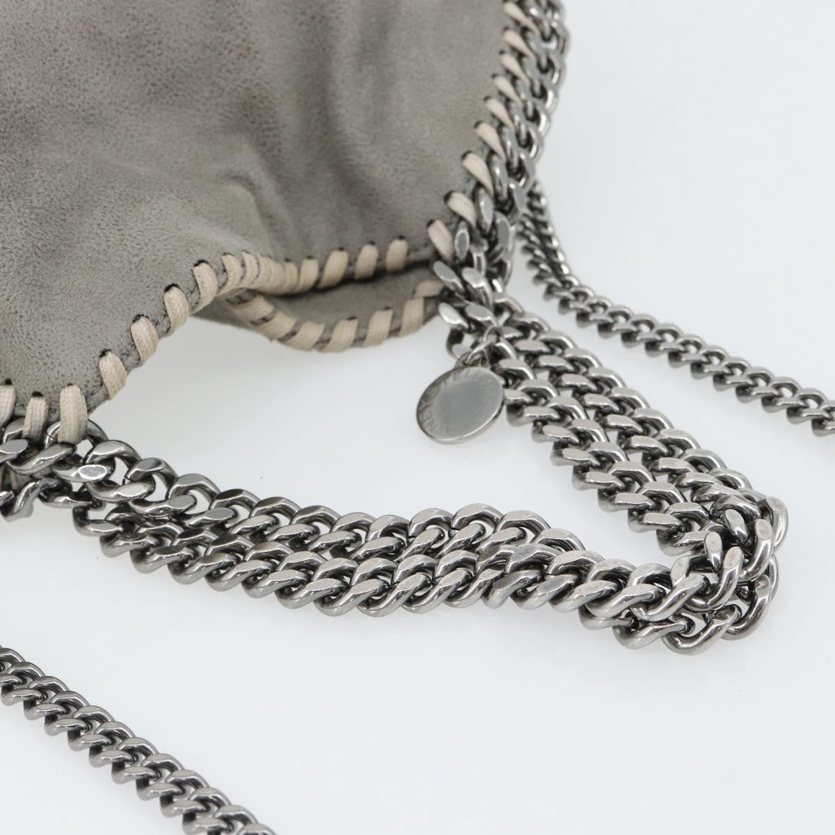 Stella McCartney Falabella Fold Over Shaggy Deer, Gray, Polyester, Shoulder Bag