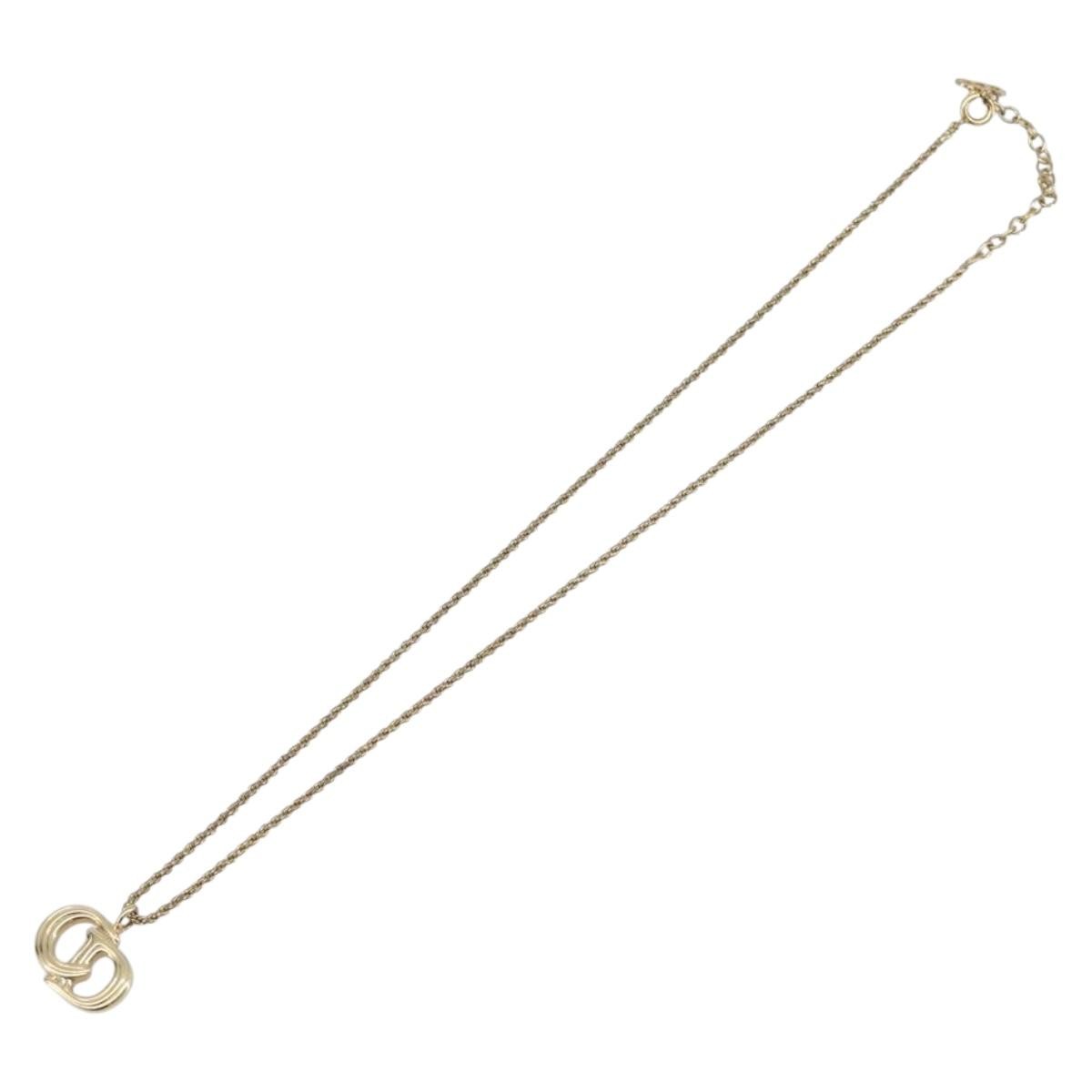 Christian Dior CD Pendant Metal, Gold, Metal, Necklace