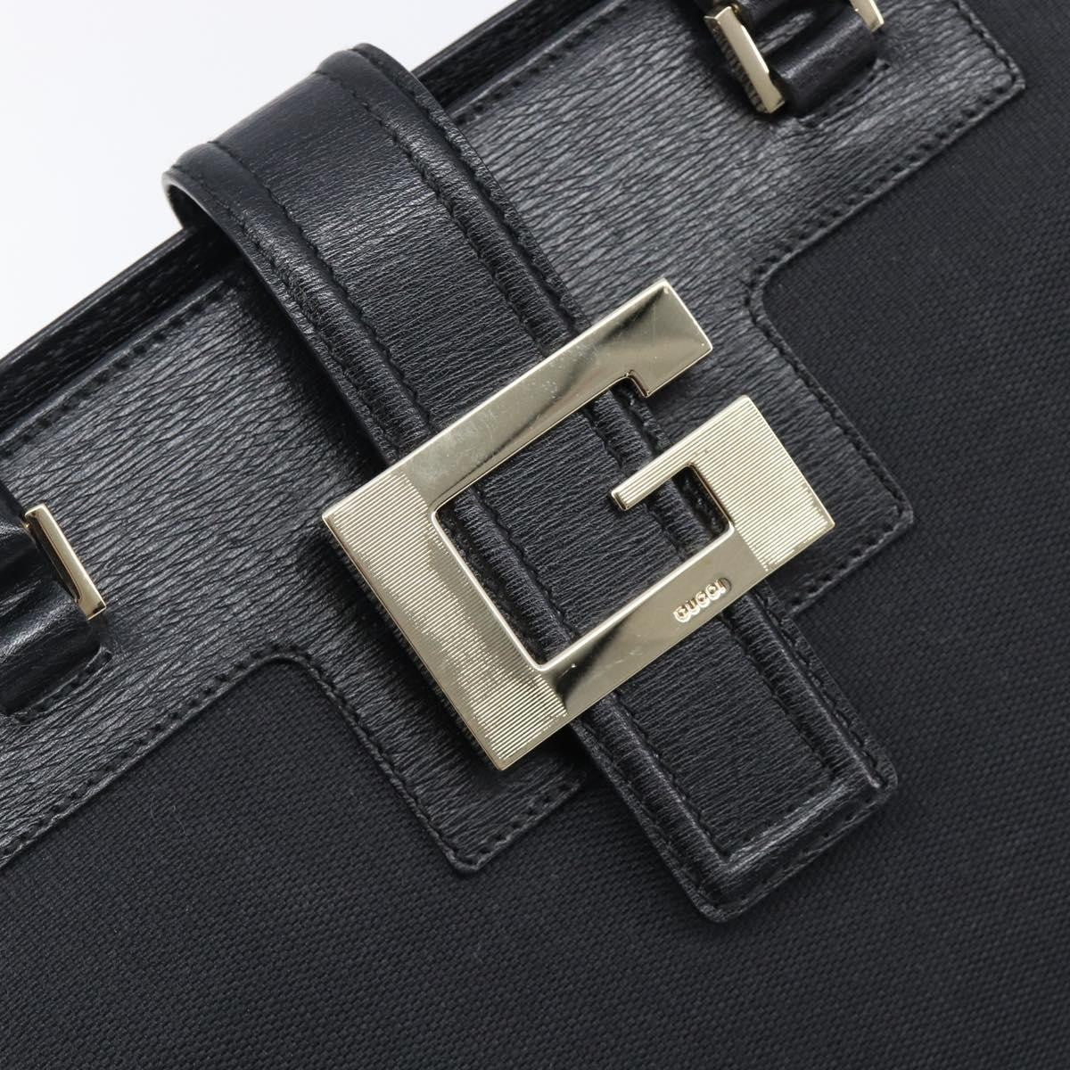 Gucci Vintage G logo Canvas, Black, Leather, Shoulder Bag