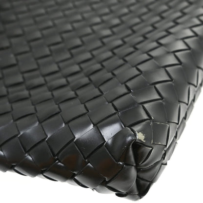 Bottega Veneta Intrecciato Shoulder Leather, Black, Leather, Shoulder Bag