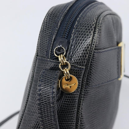 Salvatore Ferragamo Vala Leather, Navy, Leather, Shoulder Bag
