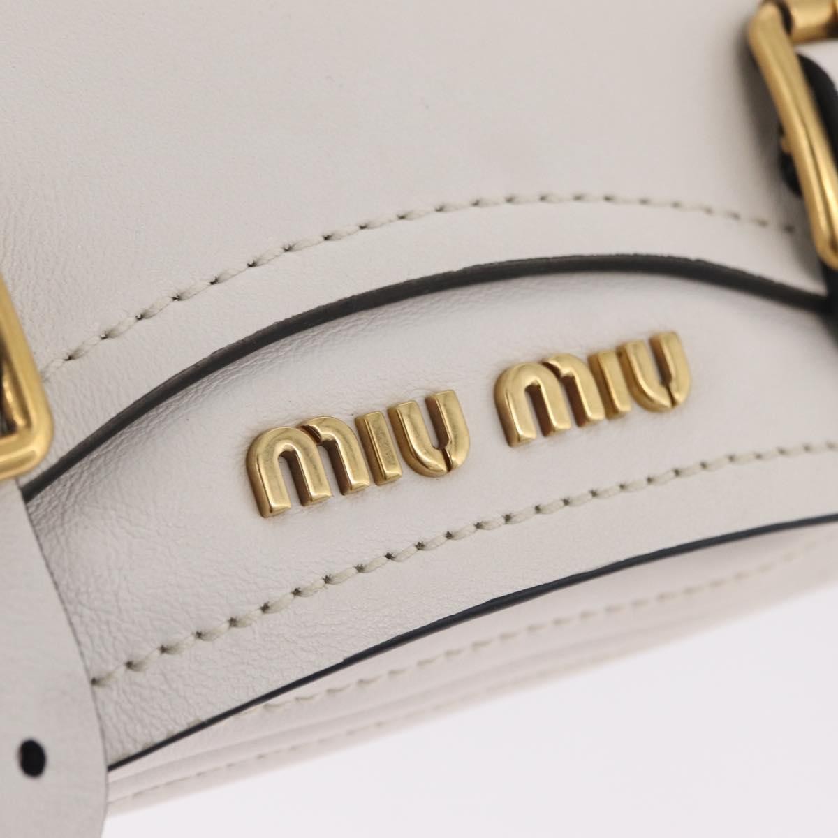 Miu Miu Grace Lux Leather, White, Leather, Shoulder Bag