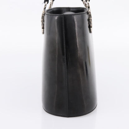Salvatore Ferragamo Gancini Top Handle Patent leather, Black, Patent Leather, Handbag