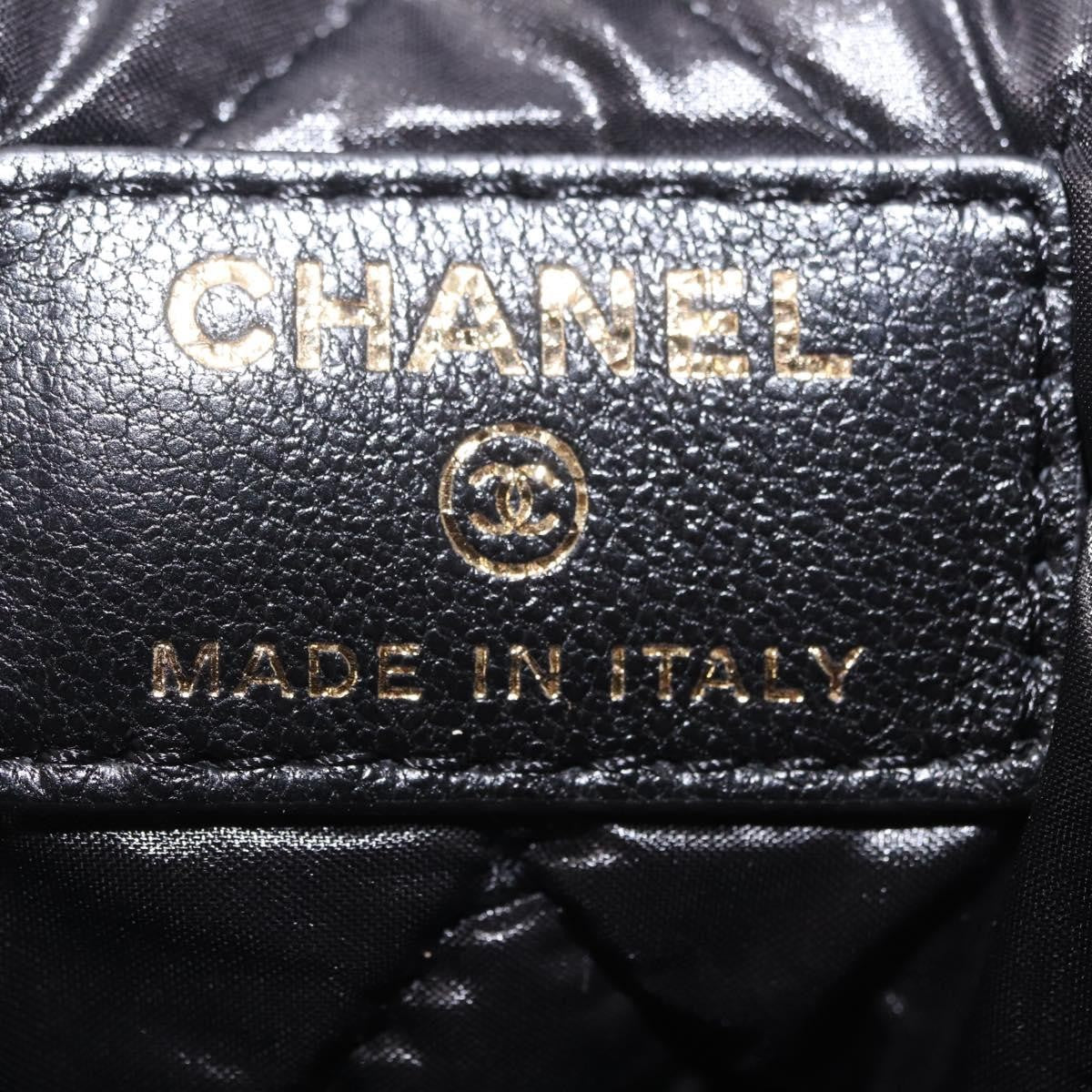 Chanel Bicolor Boy O Case Clutch Lambskin, Black, Leather, Clutch