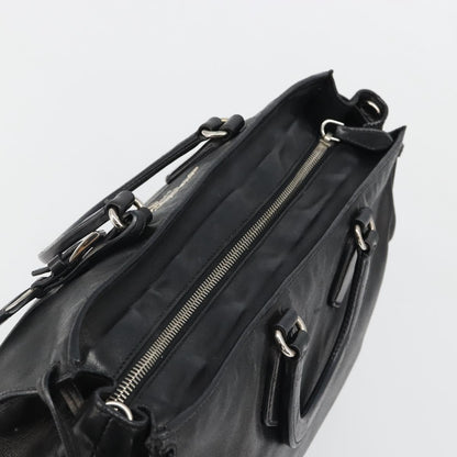 Prada Vitello Daino Convertible Tote Vitello Daino, Black, Leather, Handbag