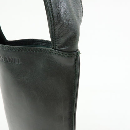 Chanel Flat CC Lambskin, Black, Leather, Backpack