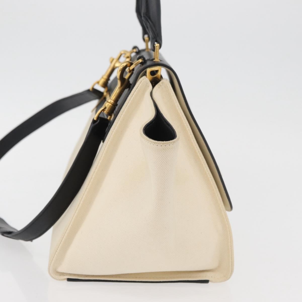 Celine Trapeze Leather with Canvas, Beige, Canvas, Handbag