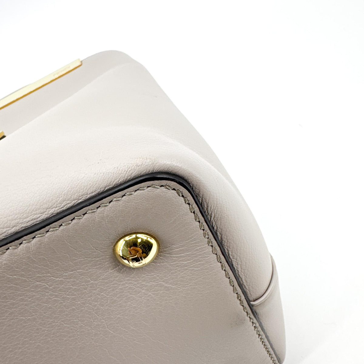 Fendi 2Jours Leather, Gray, Leather, Handbag